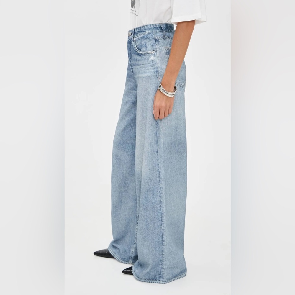 NWT Rag & Bone Miramar Raily High Rise Wide Leg Viral Sweatpant Jean Size 24 - Picture 4 of 16